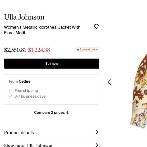Ulla Johnson Women's  'dorothea' Jacket With Floral Motif - Picture 3 of 5